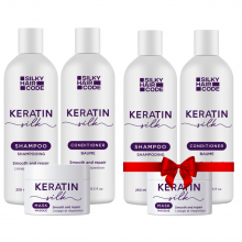 Tratamiento completo de KERATINA para restaurar el cabello - para todo tipo y longitud de cabello + REGALO: un segundo set
